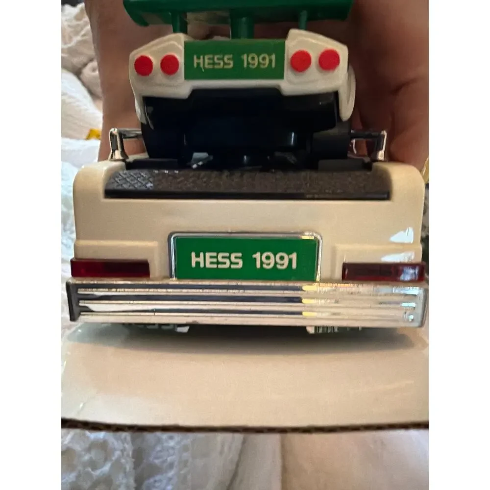 Vintage 1991 HESS Toy Truck & Friction Racer Car w/ Original Box Set